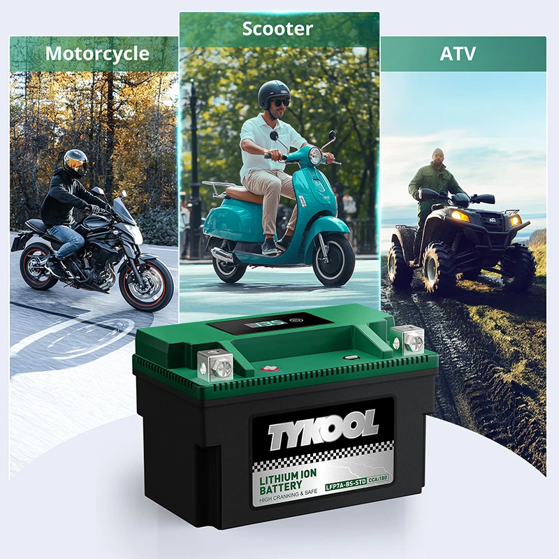 TYKOOL YTX7A-BS 12.8V 180CCA Lithium Powersports Motorcycle Battery