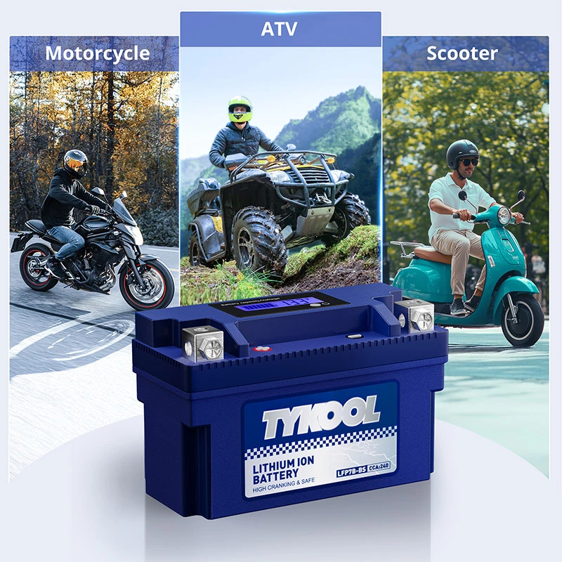 TYKOOL YT7B-BS 12V 4Ah 240CCA Lithium LiFePO4 Motorcycle ATV Battery