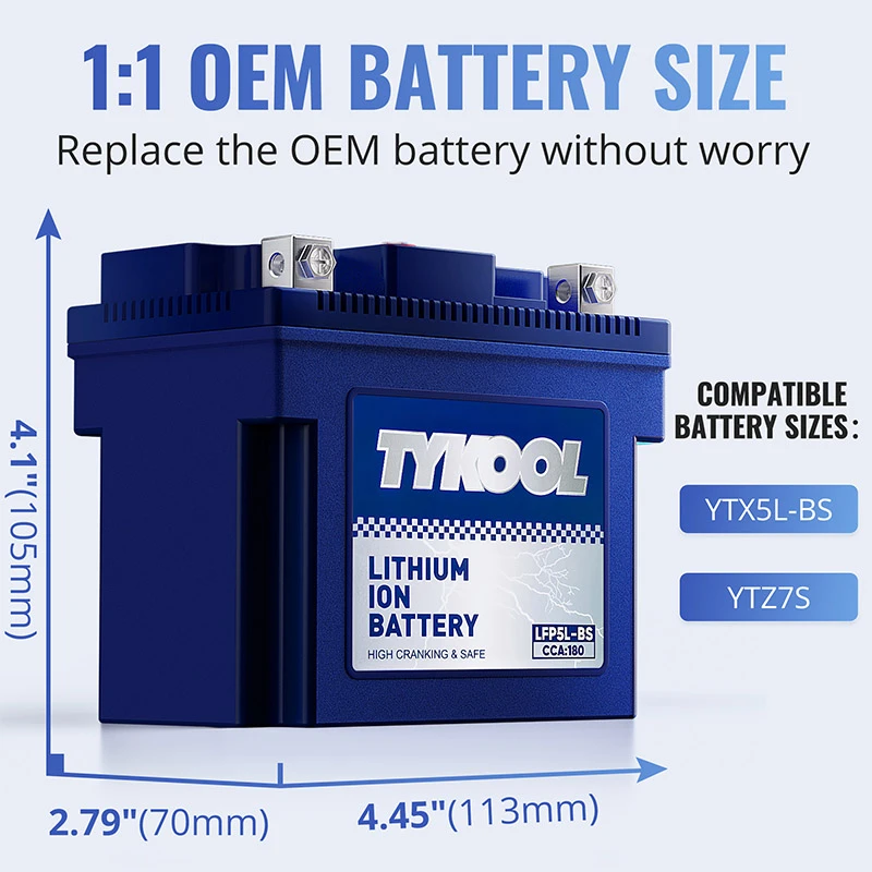 YTX5L-BS High Performance lithium LiFePO4 Motorcycle Battery