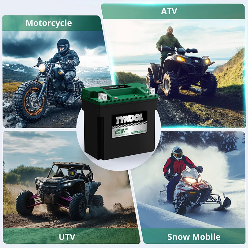 TYKOOL YTX14-BS 12.8V 400CCA Lithium Motorcycle Snowmobile  Battery