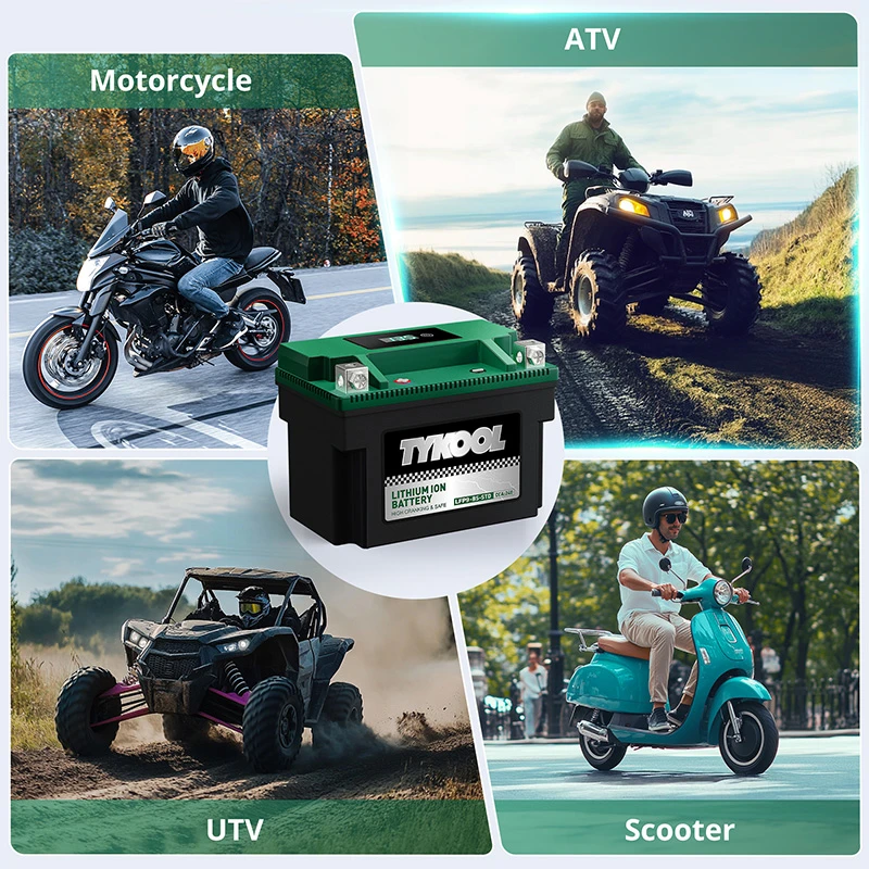 TYKOOL YTX9-BS-STD 12V 5AH Lithium LiFePO4 Powersports Battery