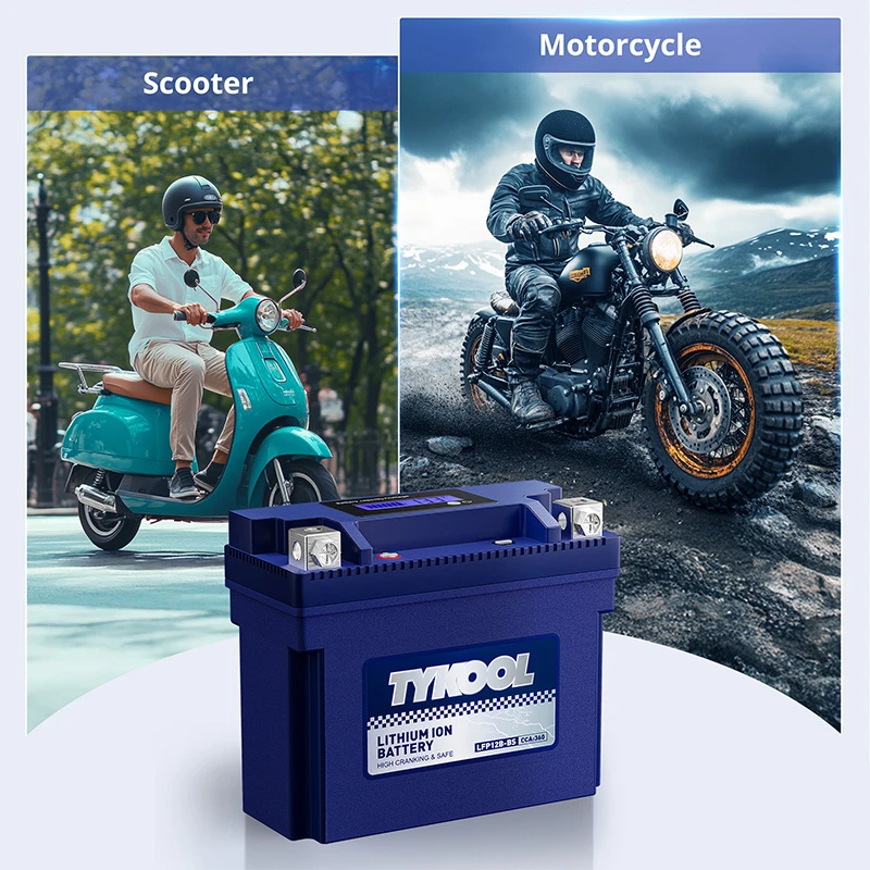 TYKOOL YT12B-BS 12V 6Ah 360CCA Motorcycle Scooter Lithium LiFePO4 Battery