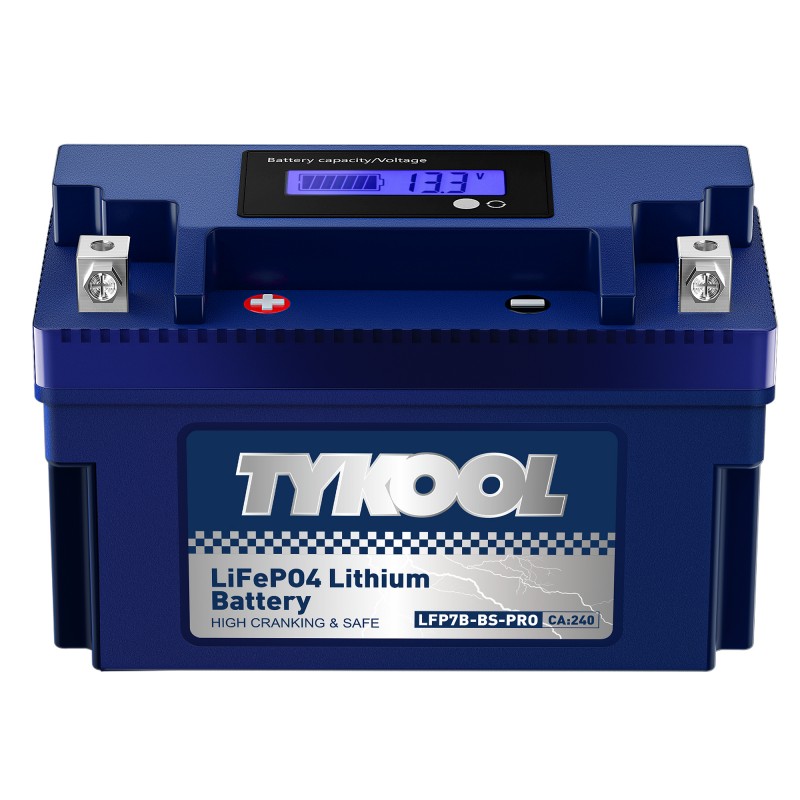 TYKOOL YT7B-BS 12V 4Ah 240CCA Lithium LiFePO4 Motorcycle ATV Battery