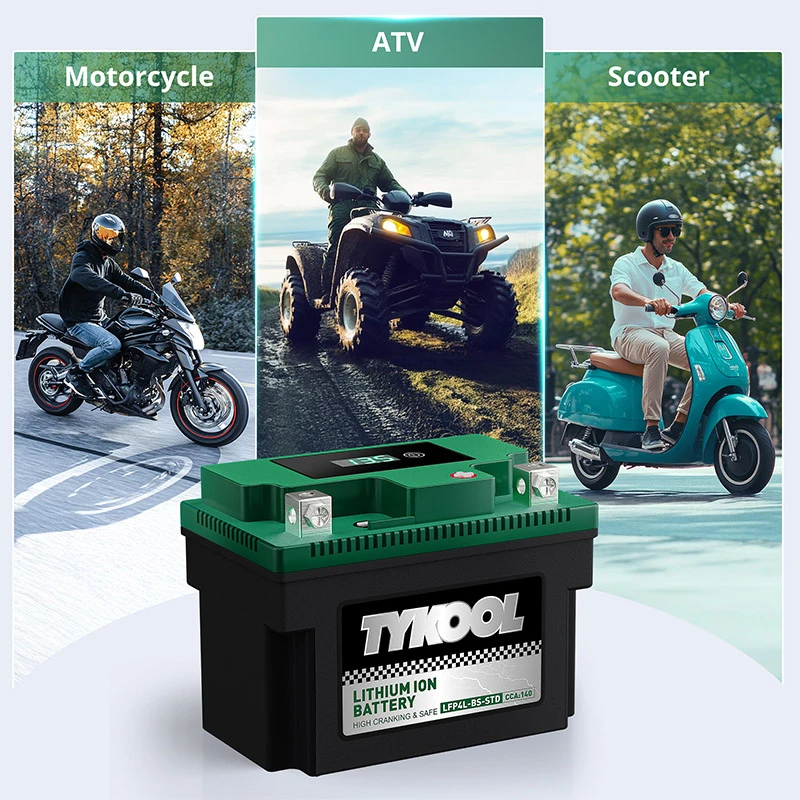 TYKOOL YTX4L-BS 12.8V 140CCA Lithium LiFePO4 Motorcycle Battery